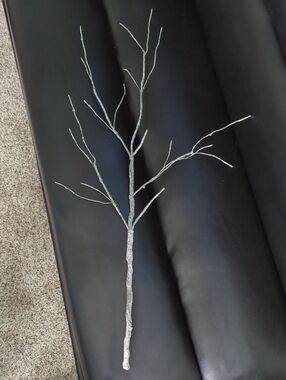 Silver Glitter Decorative Branch